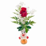 1 Red Roses, With Vase (Fresh Cut Flowers)