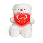 Valentine's Teddy Bear with Love Heart (White) 18inches