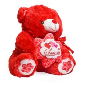 Valentine's Teddy Bear - Flower with Love (Red) 14inches