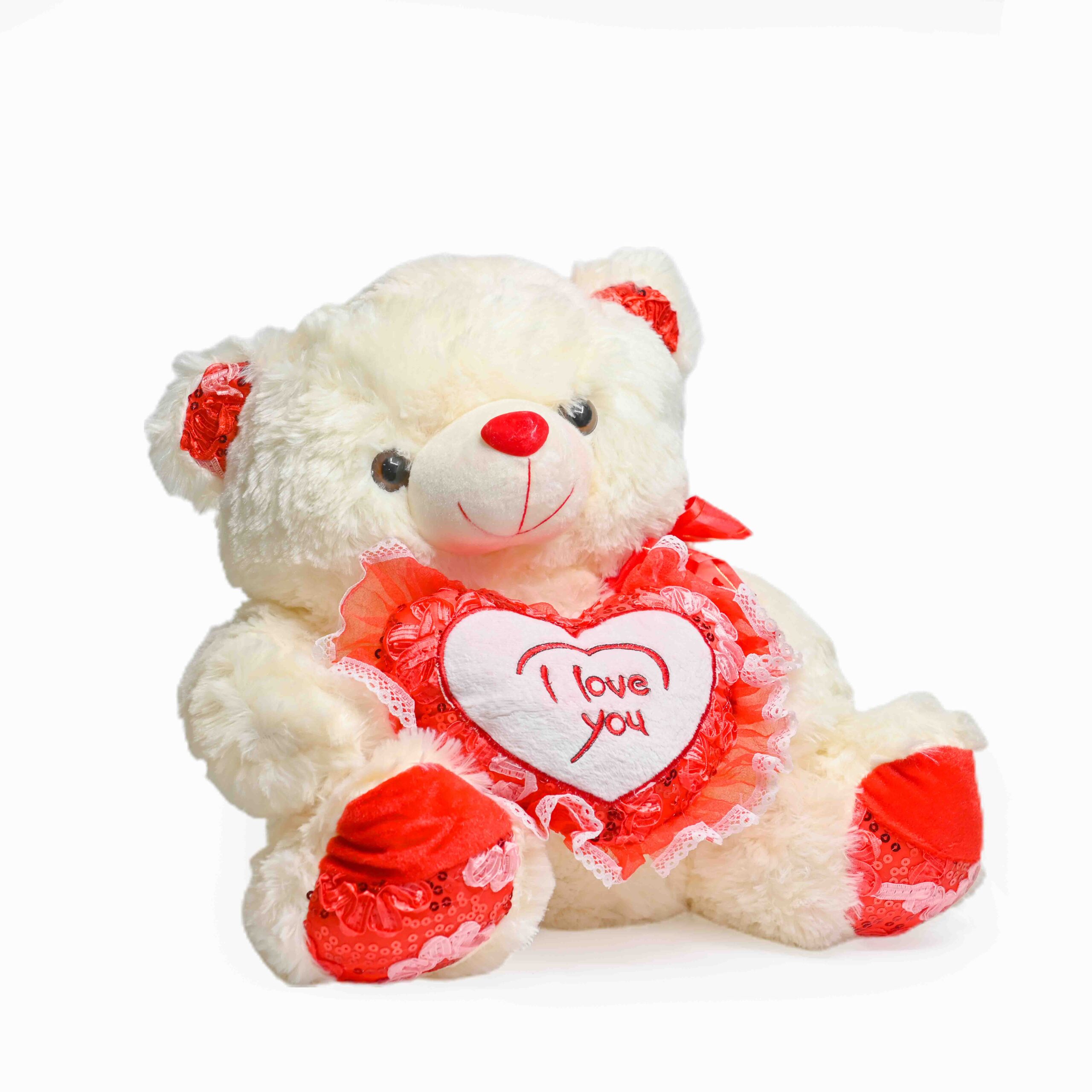 Valentine’s Teddy Bear I Love You Heart (cream) 14inches
