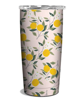 "Sunny Citrus" Double Walled Stainless Steel Travel Tumbler