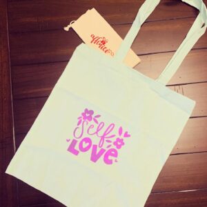 Medium Reusable Cotton Tote - Self Love