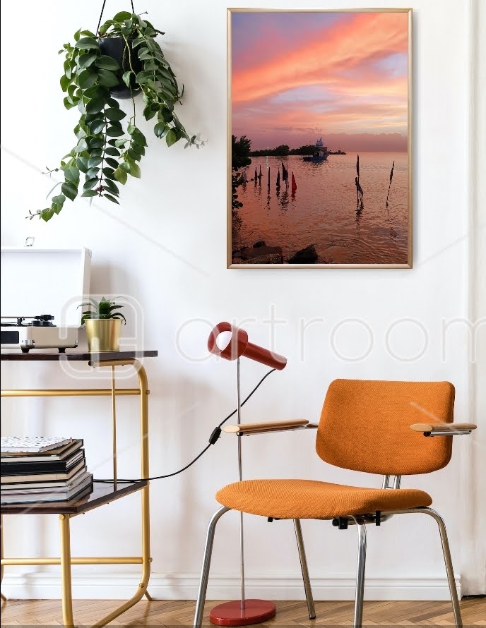 Sunset at Temple in the Sea Portrait