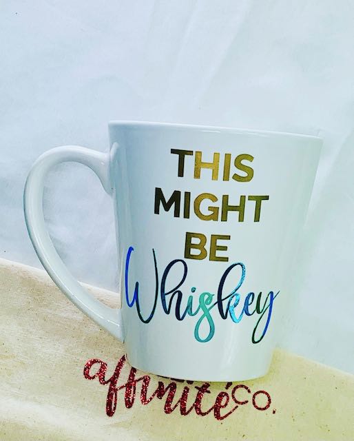 10 Oz White Ceramic Mug - Might Be Whiskey