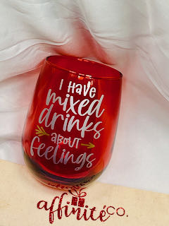 0I Have Mixed Drinks About Feelings - Stemless Wine Glass