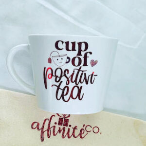 0-014 Oz White Ceramic Mug - Cup of Positivi-Tea