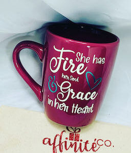 14 Oz Ceramic Mug - She Has Fire In Her Soul & Grace In Her Heart