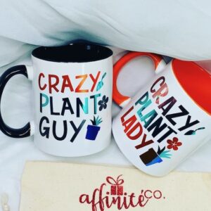 014 Oz Twin Ceramic Mug - Plant Lady Plany Guy