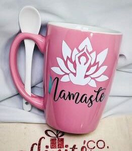 0-010 Oz Ceramic Spooner Mug - Namaste