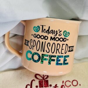 0-014 Oz Stoneware Mug - Good Mood is Sponsored by Coffee